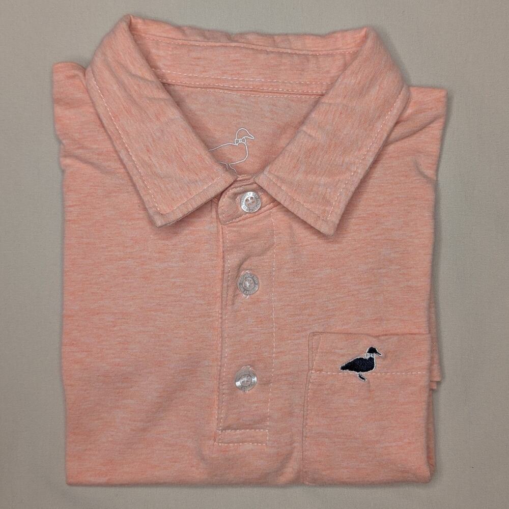 Properly Tied Boys 2T Harrison Pocket Polo Shirt Melon Orange Mallard Duck Logo